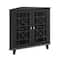 Walker Edison 30" Black Fretwork Corner Accent Cabinet